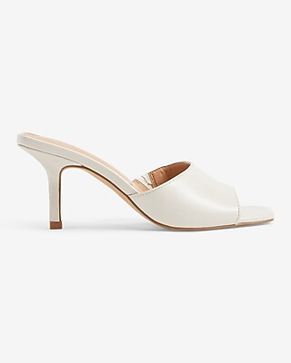 Square Toe Slide Heeled Sandals | Express
