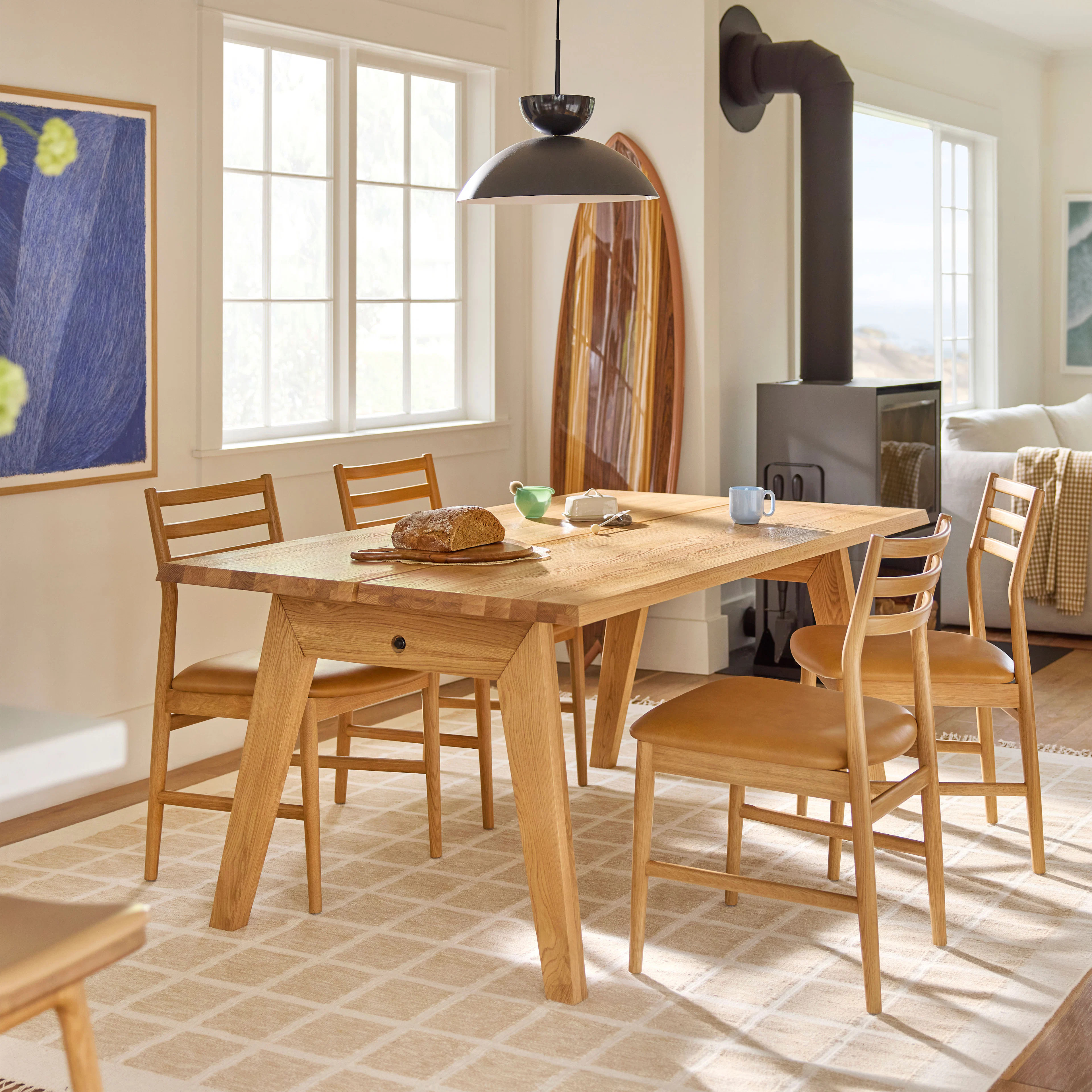 Wosla Leather Dining Chair - Oak and Taos Tan | Article