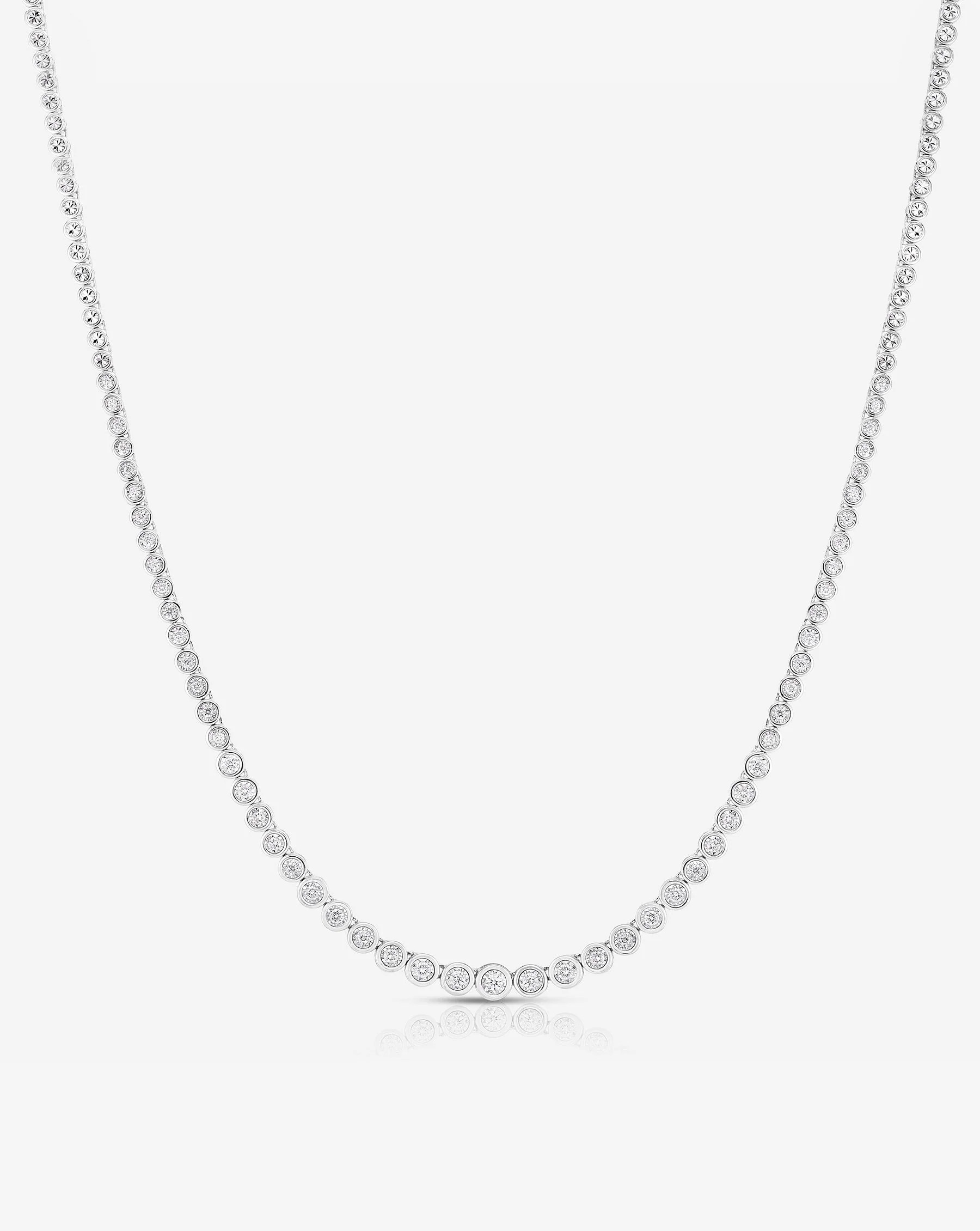Graduated Bezel Diamond Tennis Necklace | Ring Concierge