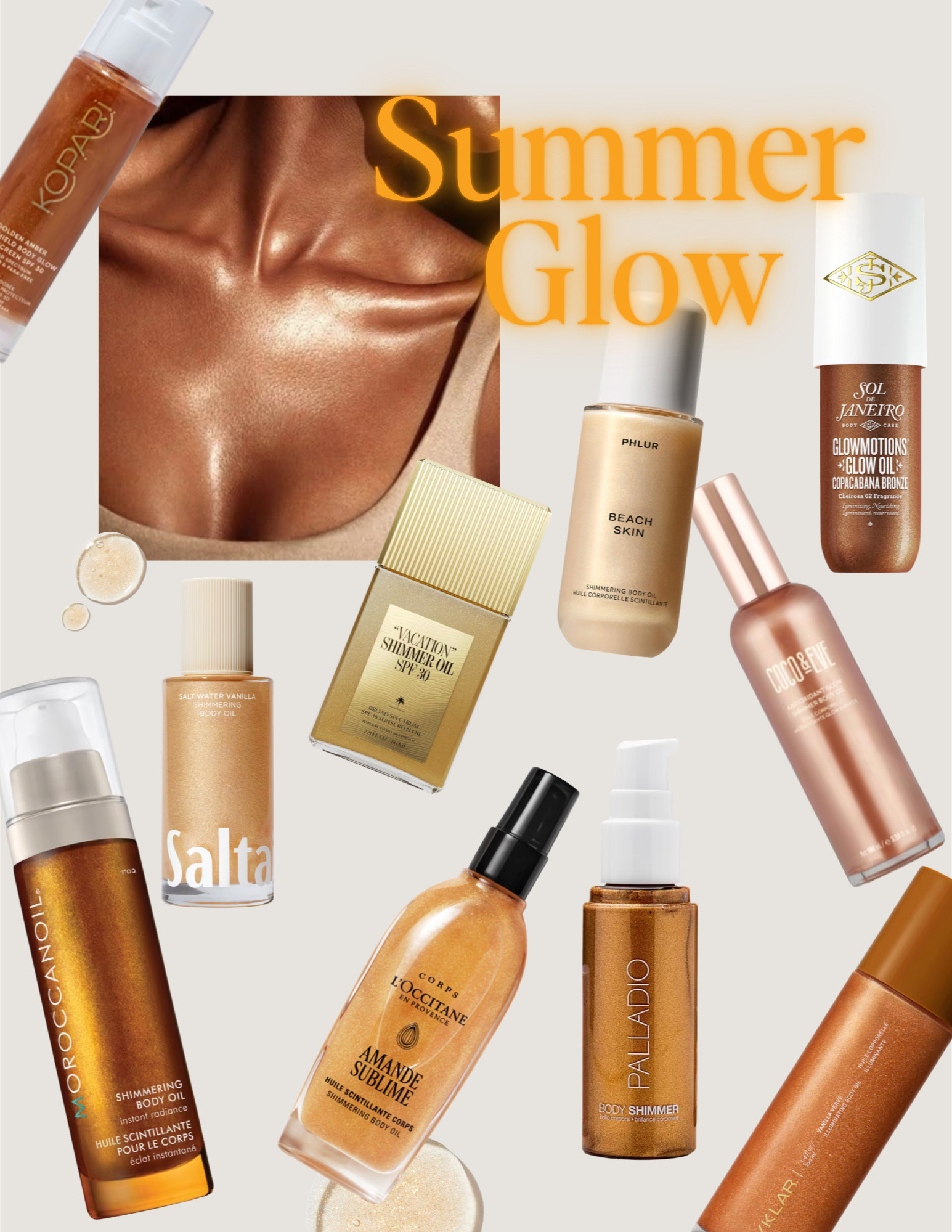 The prettiest shimmering body oils that will keep your skin hydrated and glowing all summer long 

 #LTKgrwm #LTKselfcare #LTKBeauty