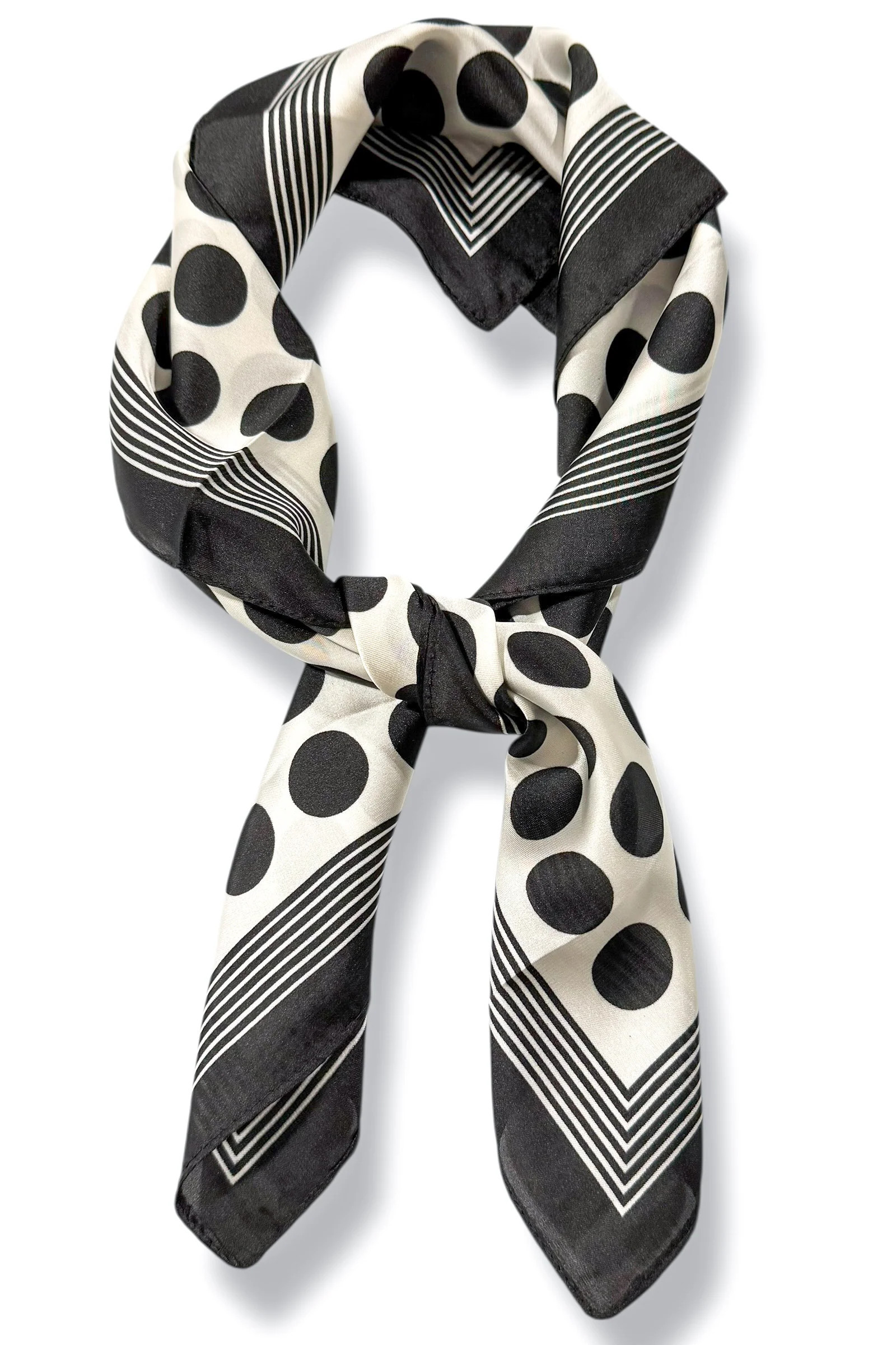 Caring The Most White and Black Polka Dot Scarf | The Willow Tree