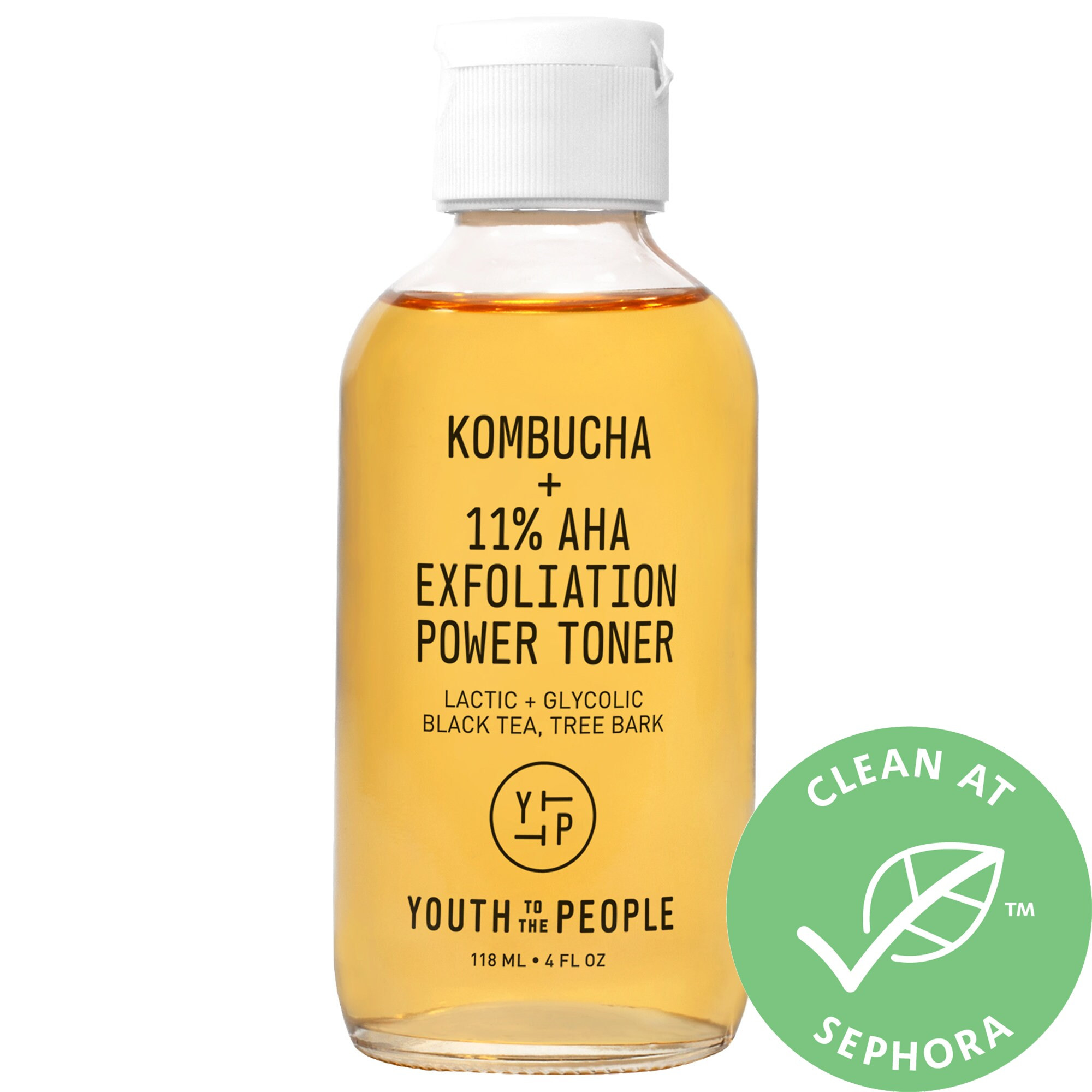 Youth To The People Kombucha + 11% AHA Exfoliation Toner with Lactic Acid 4 oz/ 118 mL | Sephora (US)