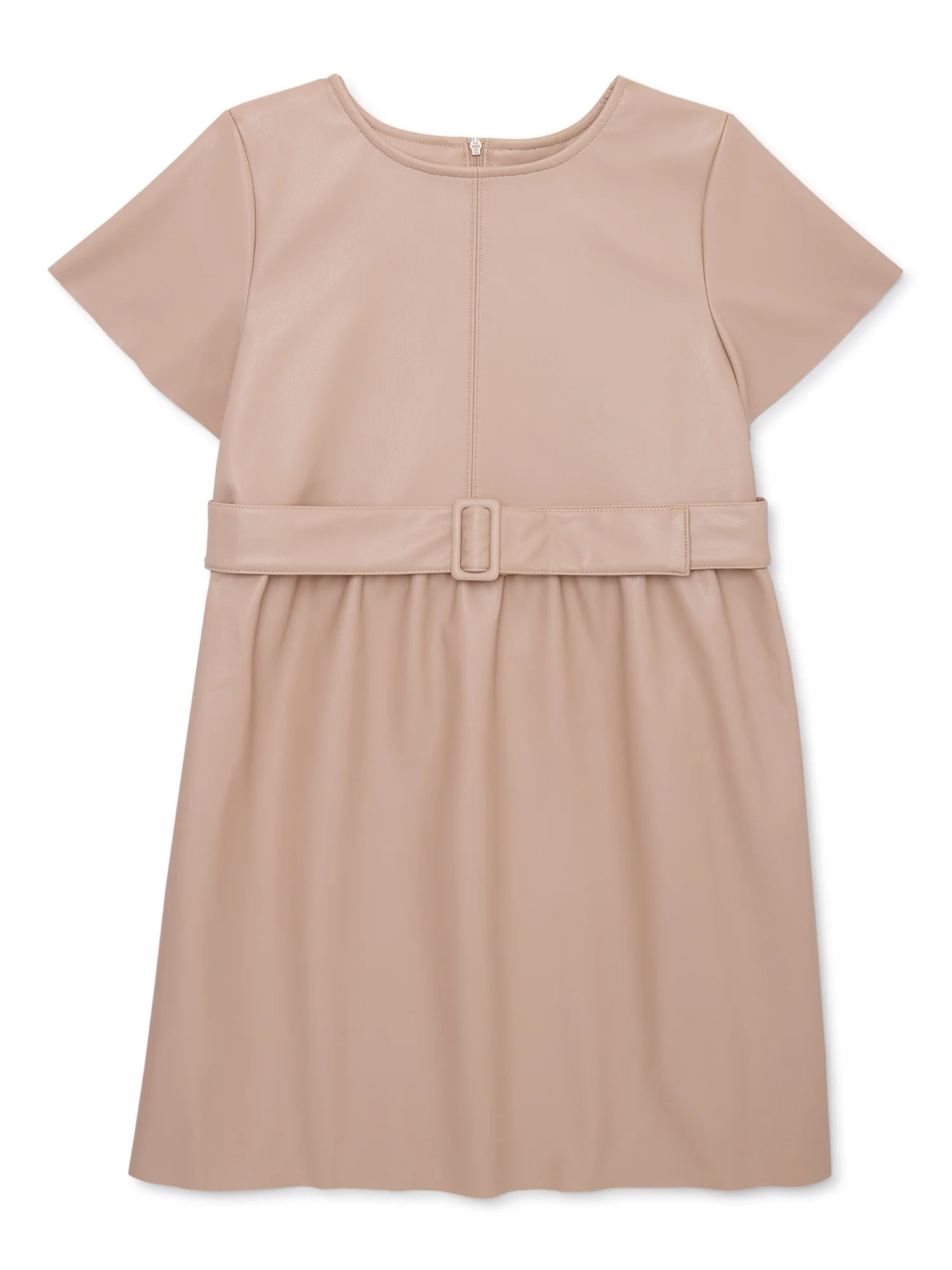 Wonder Nation Girls Short Sleeve Pleather Dress, Sizes 4-18 & Plus - Walmart.com | Walmart (US)
