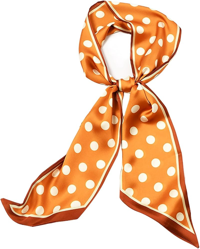 Clysoru Satin Neck Scarf for Women Printed Hair Scarves Bag Scarfs Fashion Elegant Oblique Angle ... | Amazon (US)