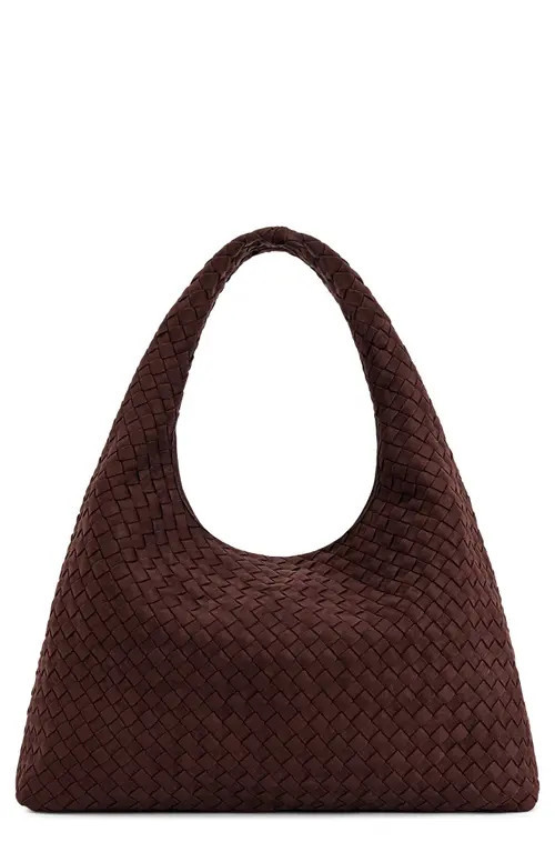 JW PEI Laura Woven Faux Suede Shoulder Bag in Dark Brown at Nordstrom | Nordstrom