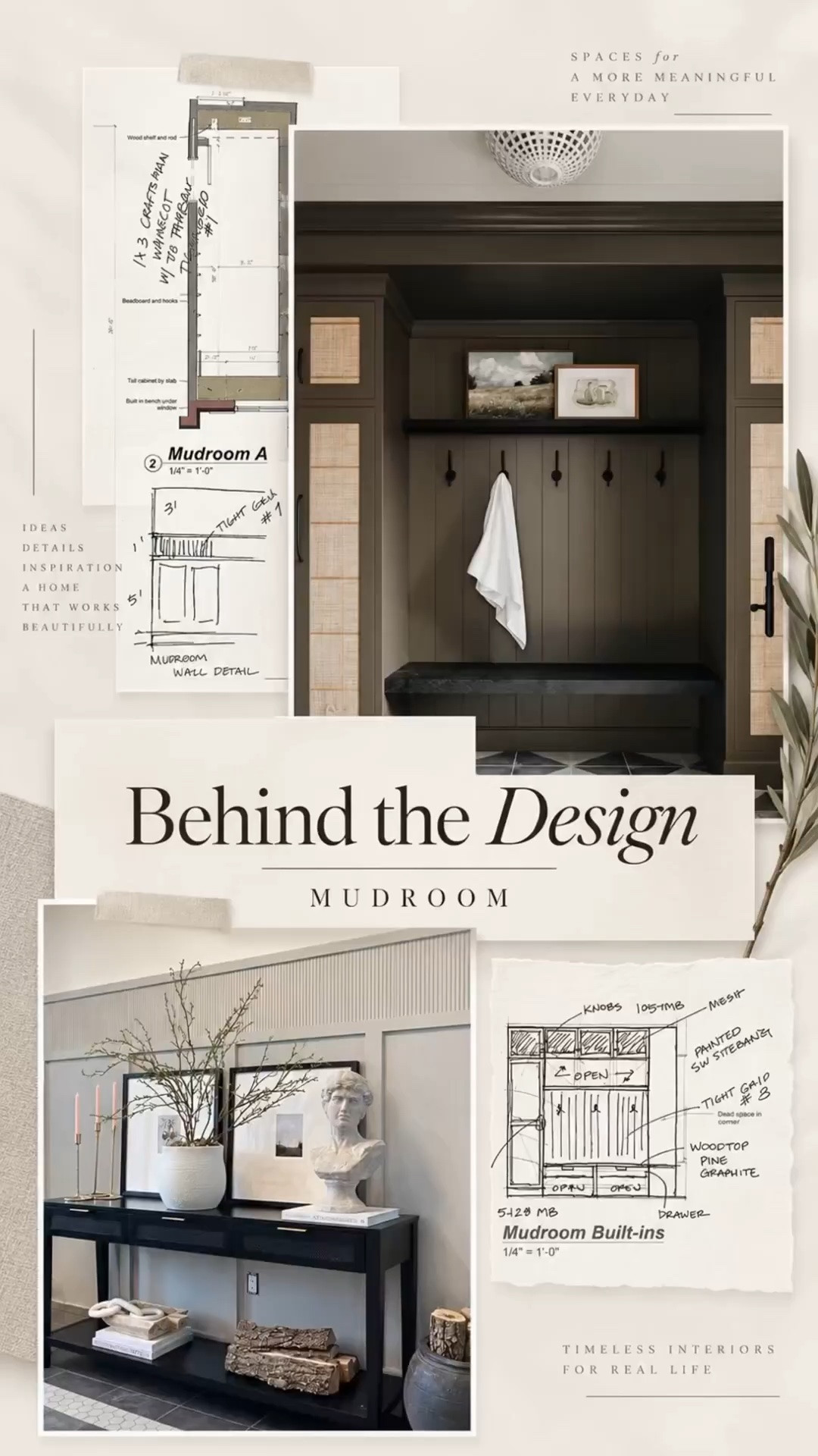 Behind the Design | Mudroom

A mudroom should do more than catch the clutter. It should set the tone for the home.

For this space, the goal was to create something highly functional, but still beautiful, elevated, and connected to the rest of the design.

We layered classic wall detailing with a Maritime Luxe feel, combining creamy neutrals, a muted olive green, tailored millwork, and subtle texture to give this hardworking space a sense of quiet luxury. Built-in storage, hooks, and a bench bring the practicality every family needs, while the architectural details make it feel intentional rather than purely utilitarian.

It’s one of my favorite reminders that even the most functional spaces can feel refined, welcoming, and thoughtfully designed.

Stay tuned for the finished space later this year. I can’t wait to show you how it all comes together.

Save this for mudroom inspiration if you want a space that works hard and looks beautiful.

#BehindTheDesign #MudroomDesign #InteriorDesign #CustomHomeDesign #MaritimeLuxe #EvaliaDesign

#LTKHome #LTKvlog #LTKdayinmylife