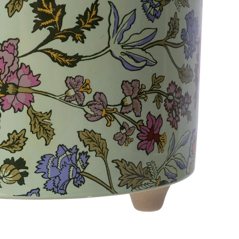 Beautiful 8" Sage Wildflower Footed Ceramic Planter by Drew Barrymore | Walmart (US)