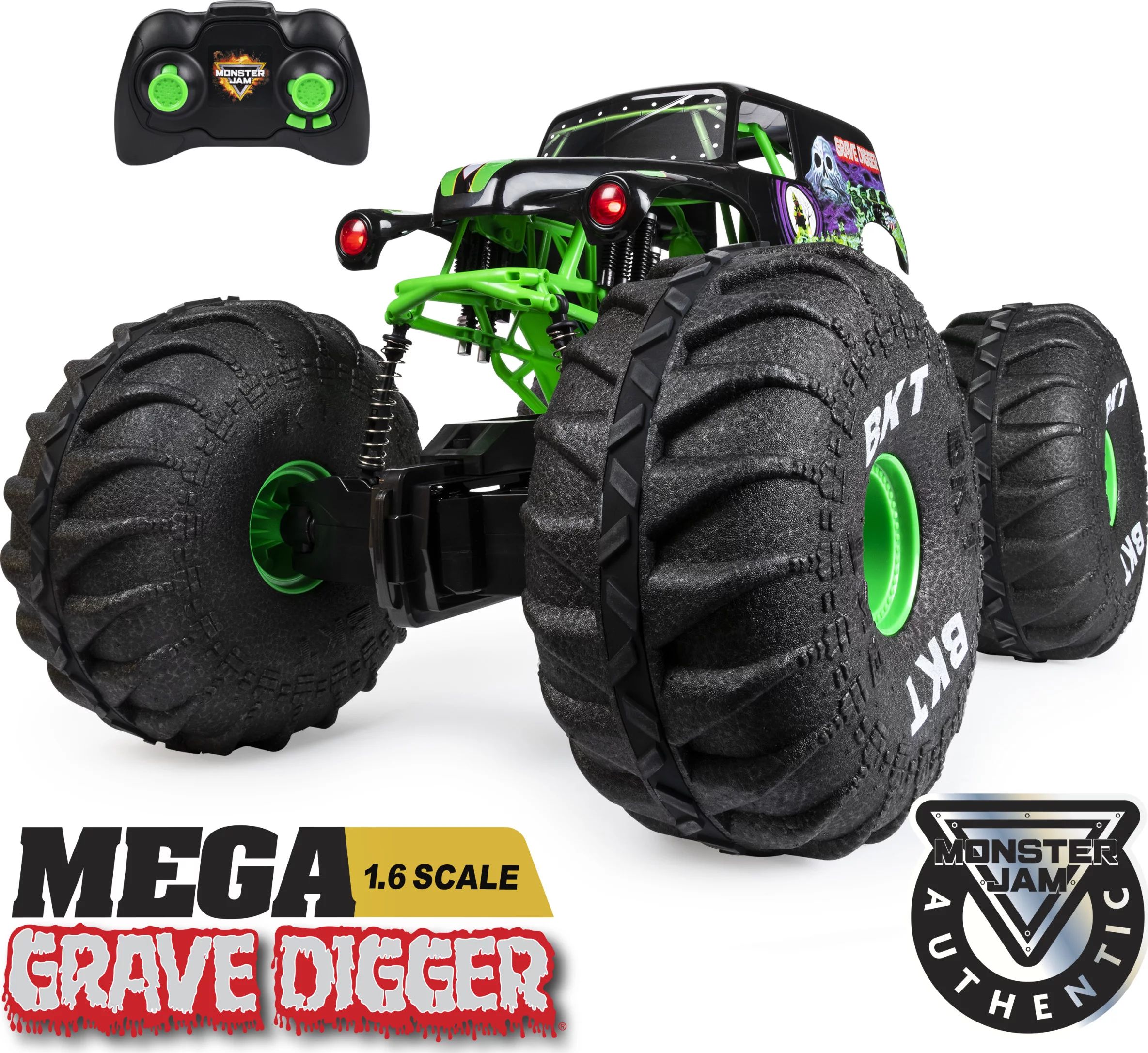 Monster Jam, Official Mega Grave Digger All-Terrain Remote Control Monster Truck with Lights, 1: ... | Walmart (US)