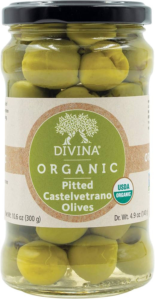 Divina Organic Castelvetrano Pitted Olives, 10.6 Ounce | Amazon (US)