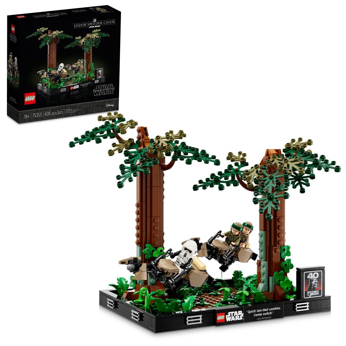 LEGO Star Wars Endor Speeder Chase Diorama Collectible Building Set 75353 | Target