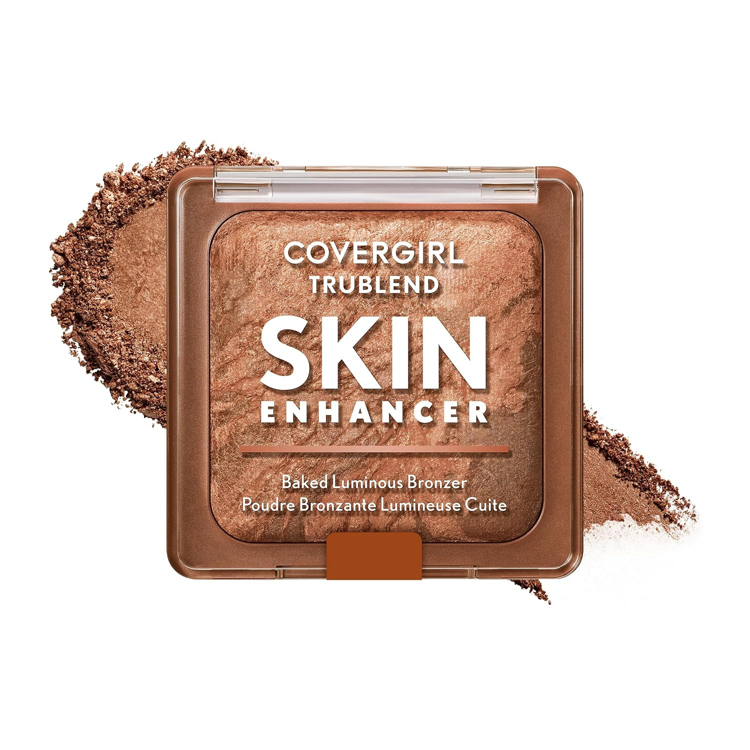 COVERGIRL TruBlend Skin Enhancer Baked Luminous Bronzer, with Hyaluronic Acid & White Rose Extract, Blends Seamlessly - 320 Caramel (Medium Bronze with Copper Swirls) | Amazon (US)
