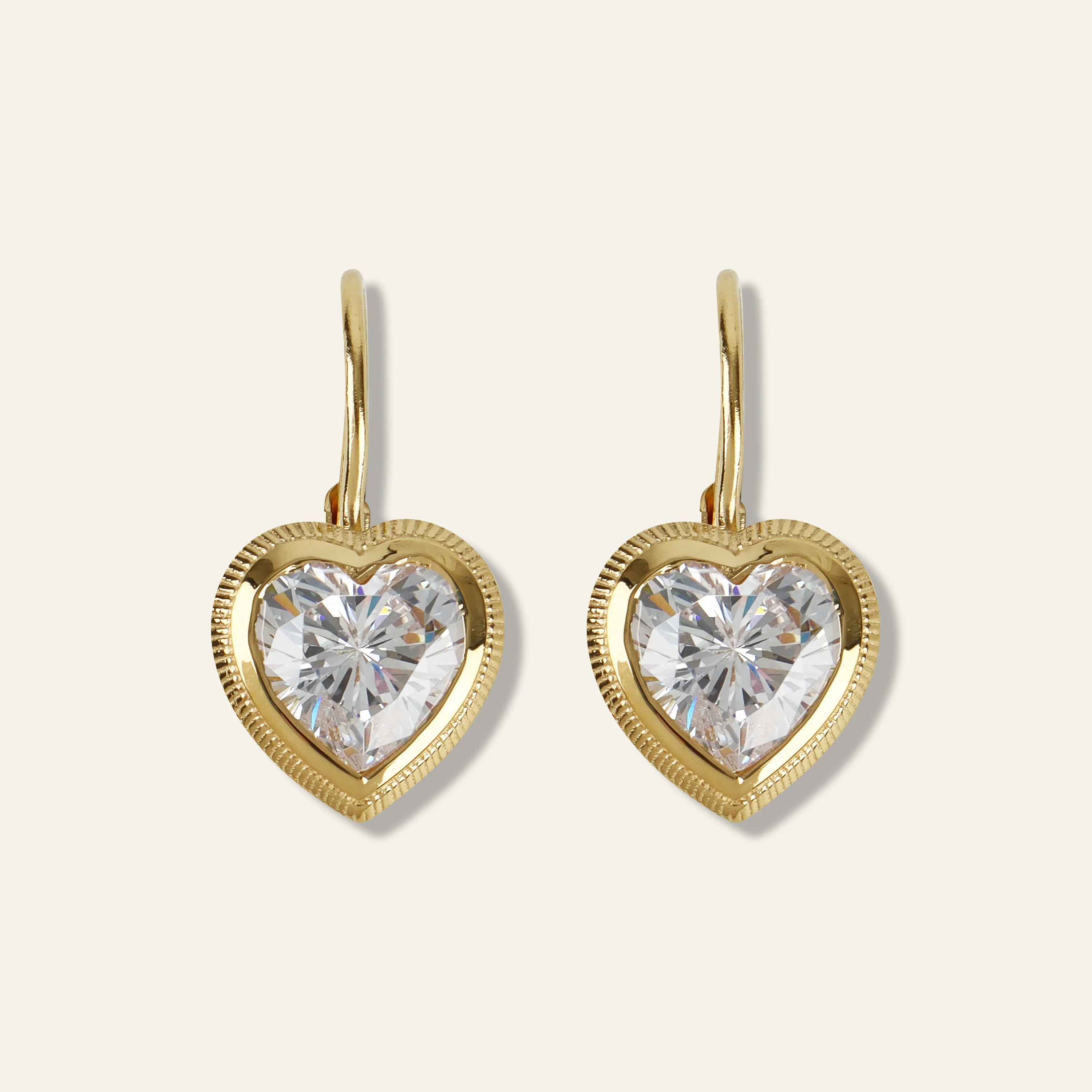 Bezel Heart Drop Earrings | HART