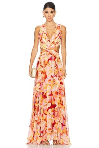 Noya Dress in Rust Yellow Floral | Revolve Clothing (Global)