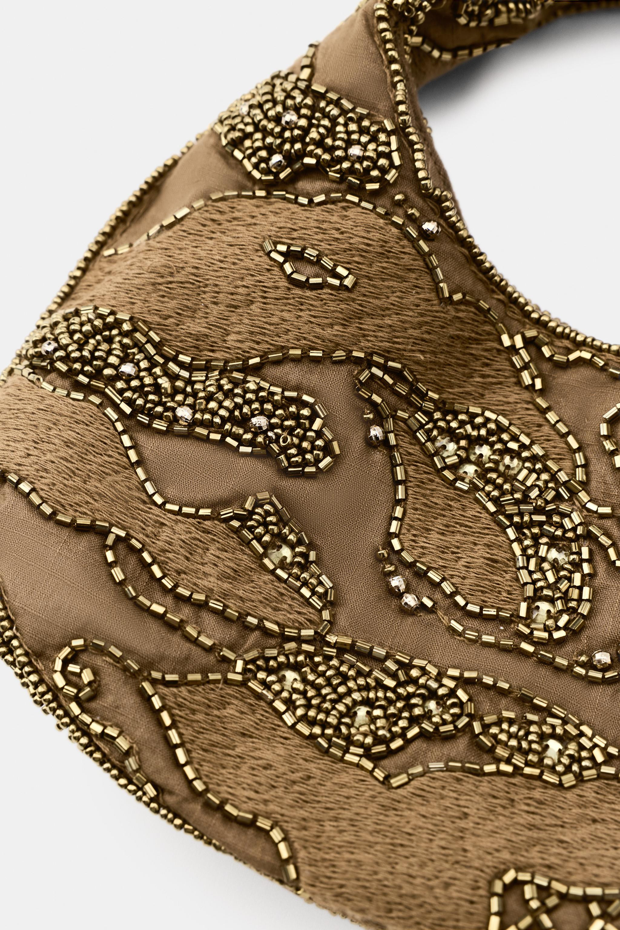 EMBROIDERED BEADED MINI BAG | Zara US