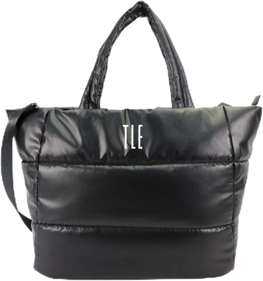 Personalized Puffer Tote – Monogrammed Metallic Tote Bag for Women, Travel or Everyday Use, Han... | Amazon (US)