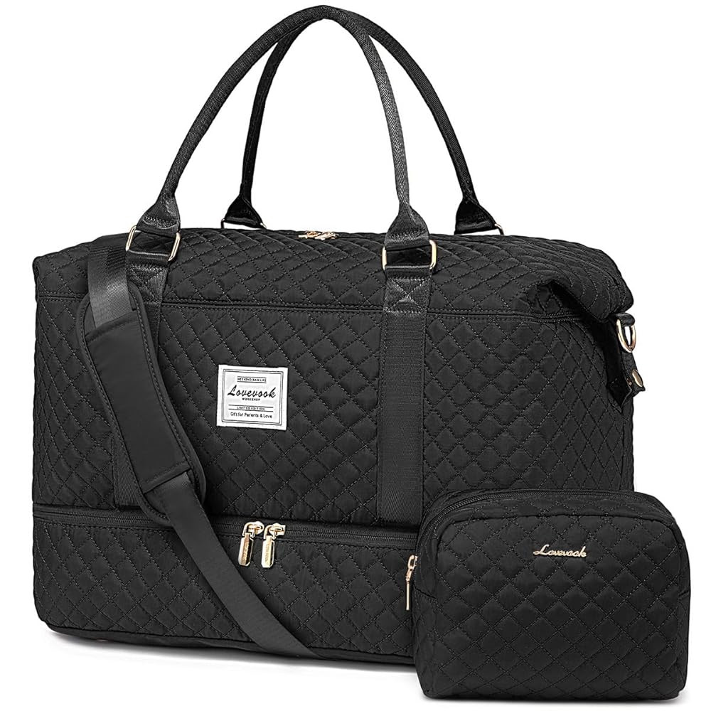LOVEVOOK Travel Duffle Bag,Weekender Bags for Women with Shoe Compartment，Carry on Overnight Ba... | Amazon (US)