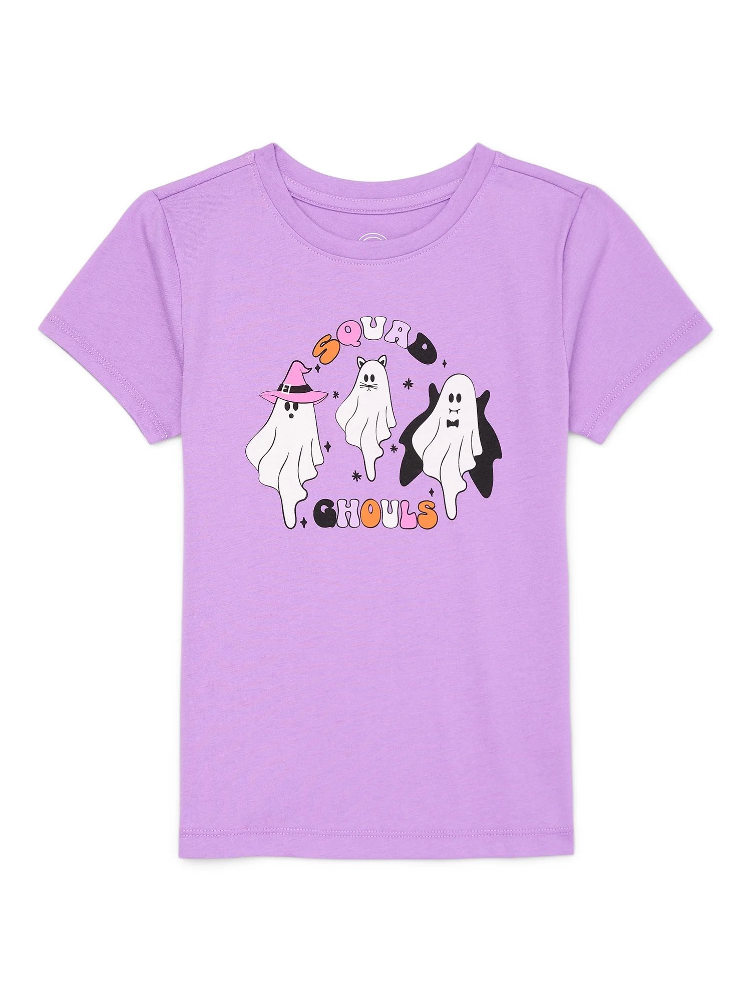 Wonder Nation Girls Halloween Graphic T-Shirt with Short Sleeves, Sizes 4-18 | Walmart (US)