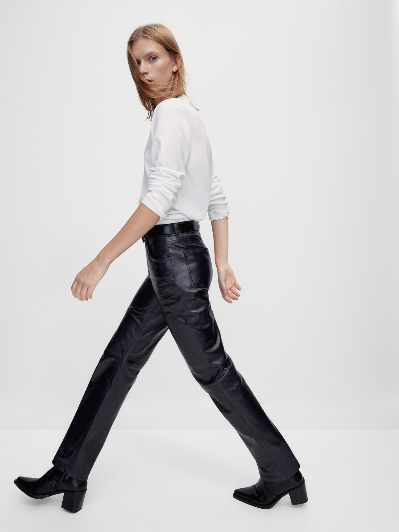 Long sleeve cotton T-shirt | Massimo Dutti US