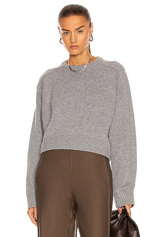Loulou Studio Bruzzi Sweater in Grey Melange | FWRD | FWRD 