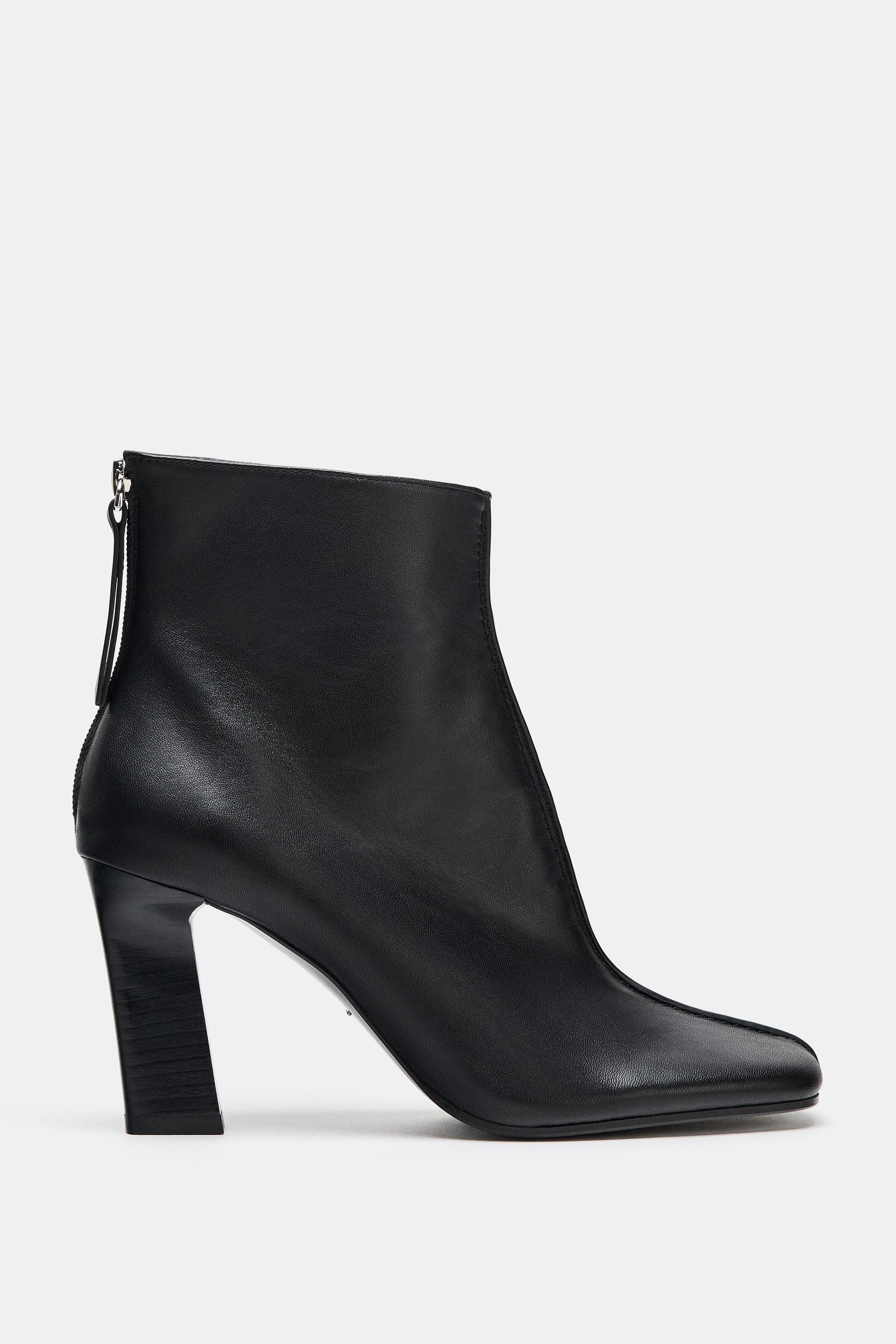 LIMITED EDITION LEATHER HEELED ANKLE BOOTS | Zara US