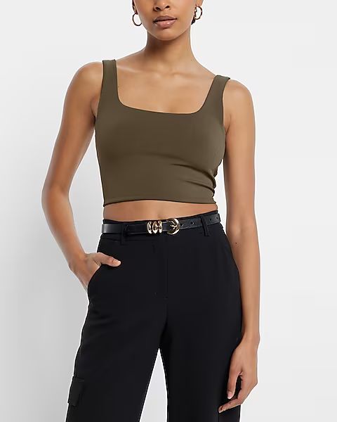 Body Contour High Compression Matte Square Neck Cropped Tank | Express