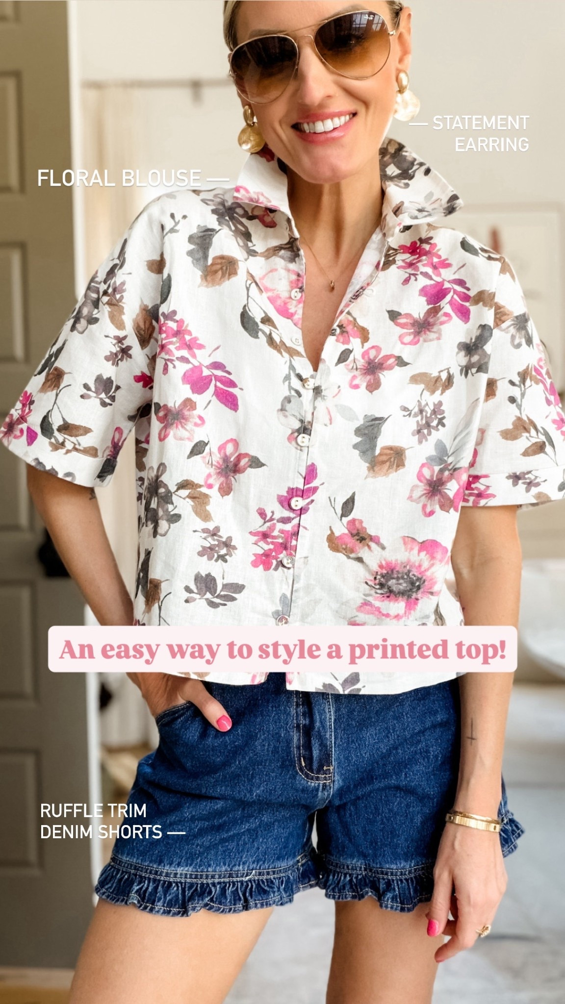 Love how this matching set can be worn endless ways! I love how this top can be styled with so many bottoms! Wearing XS/6.

Loverly Grey, Cleobella, Amazon find, Amazon fashion, floral top, ruffle denim shorts, ruffle jean shorts, spring fashion, spring outfit ideas 

#LTKSeasonal #LTKootd