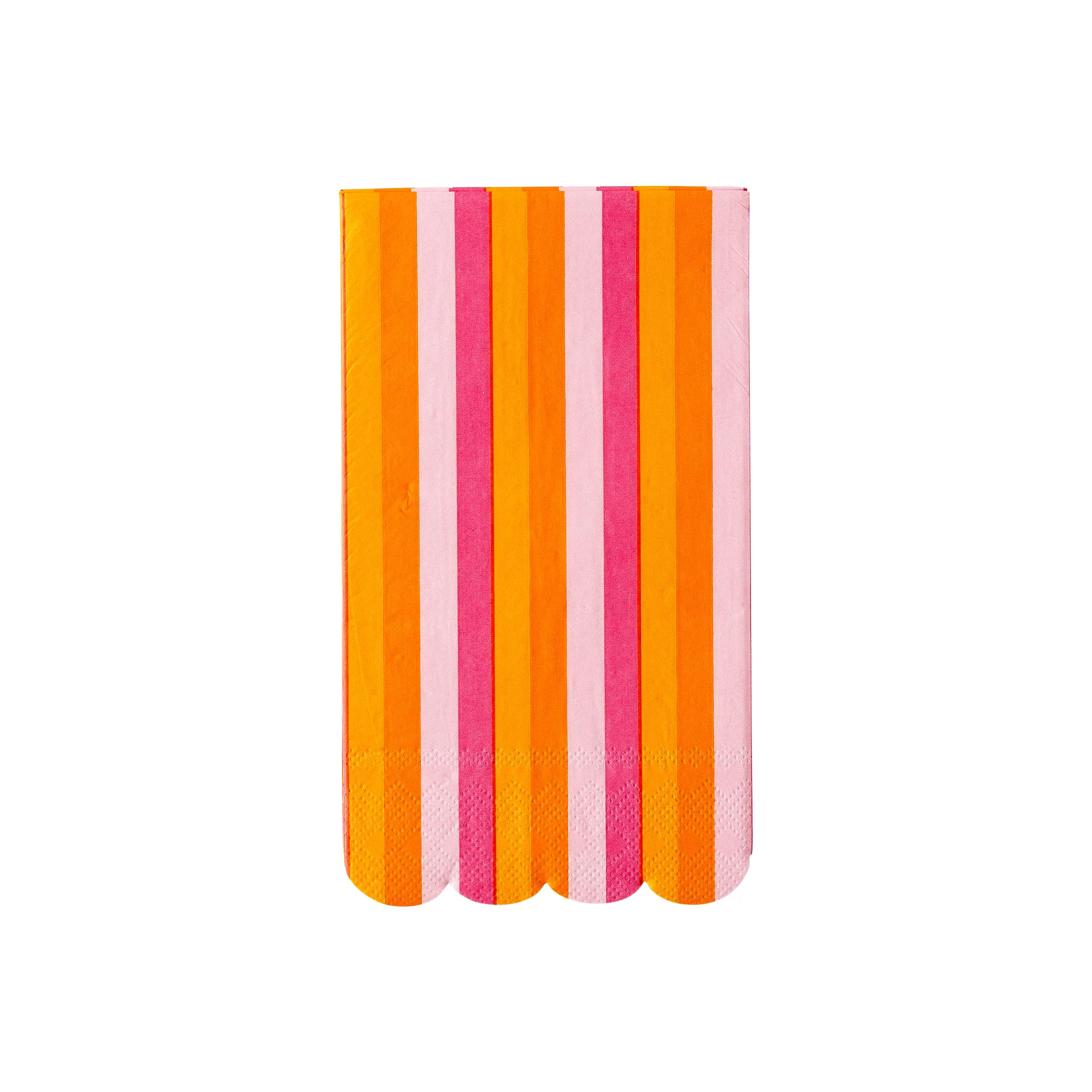Pink and Orange Striped Paper Dinner Napkin | My Mind's Eye