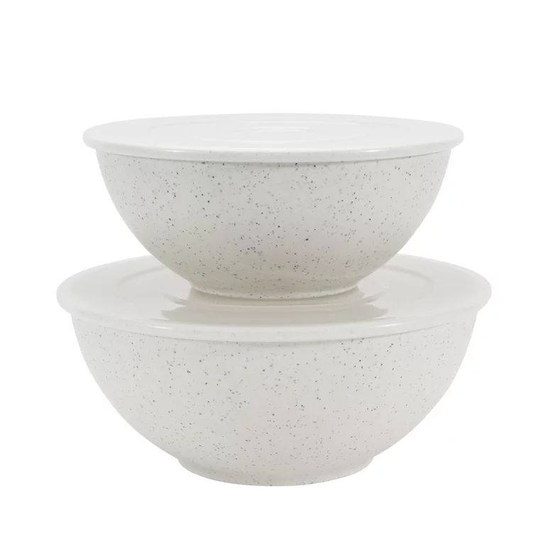Mainstays 4-Piece Eco-Friendly Recycled Plastic Serve Bowl Set, Vanilla Dream White | Walmart (US)