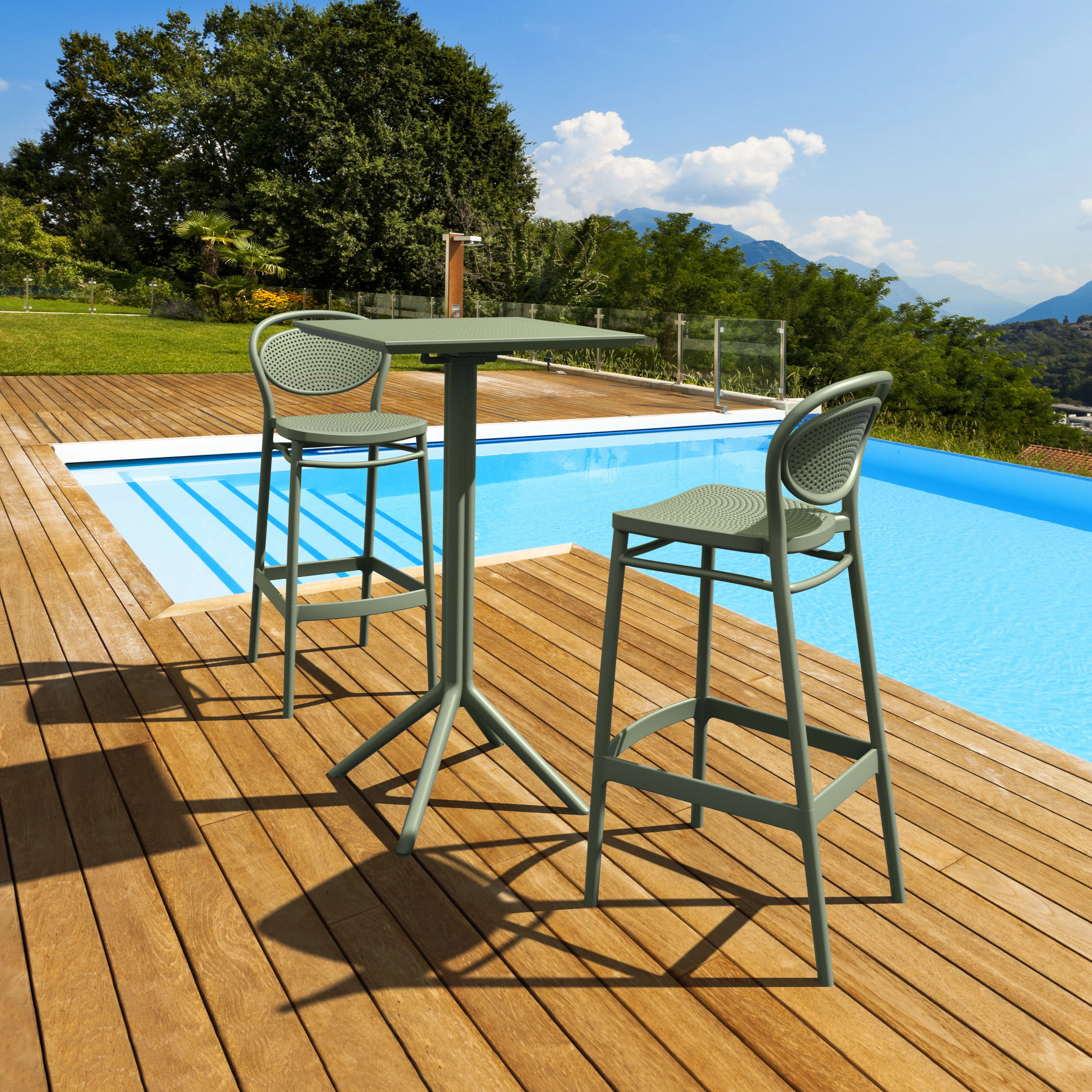 Farrah Square 2 - Person 24'' Bar Seating Set with Rounded Stools | Wayfair North America