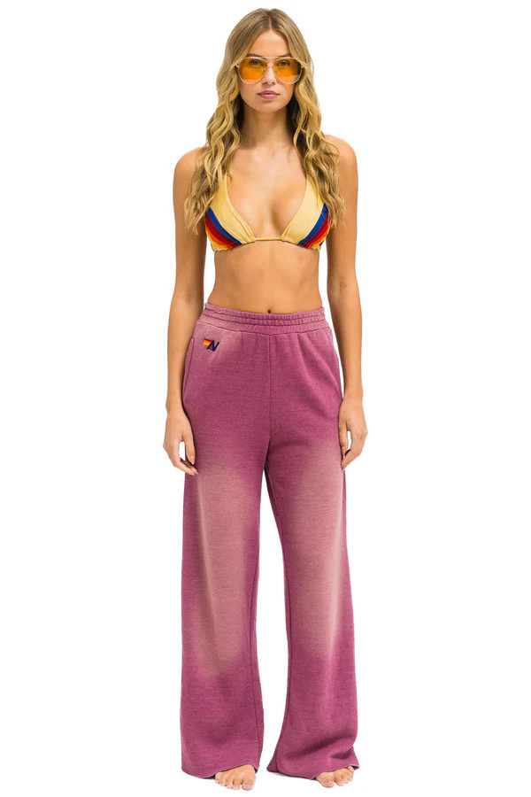 ESSENTIAL WIDE LEG POCKET SWEATPANTS - FADED BERRY | Aviator Nation