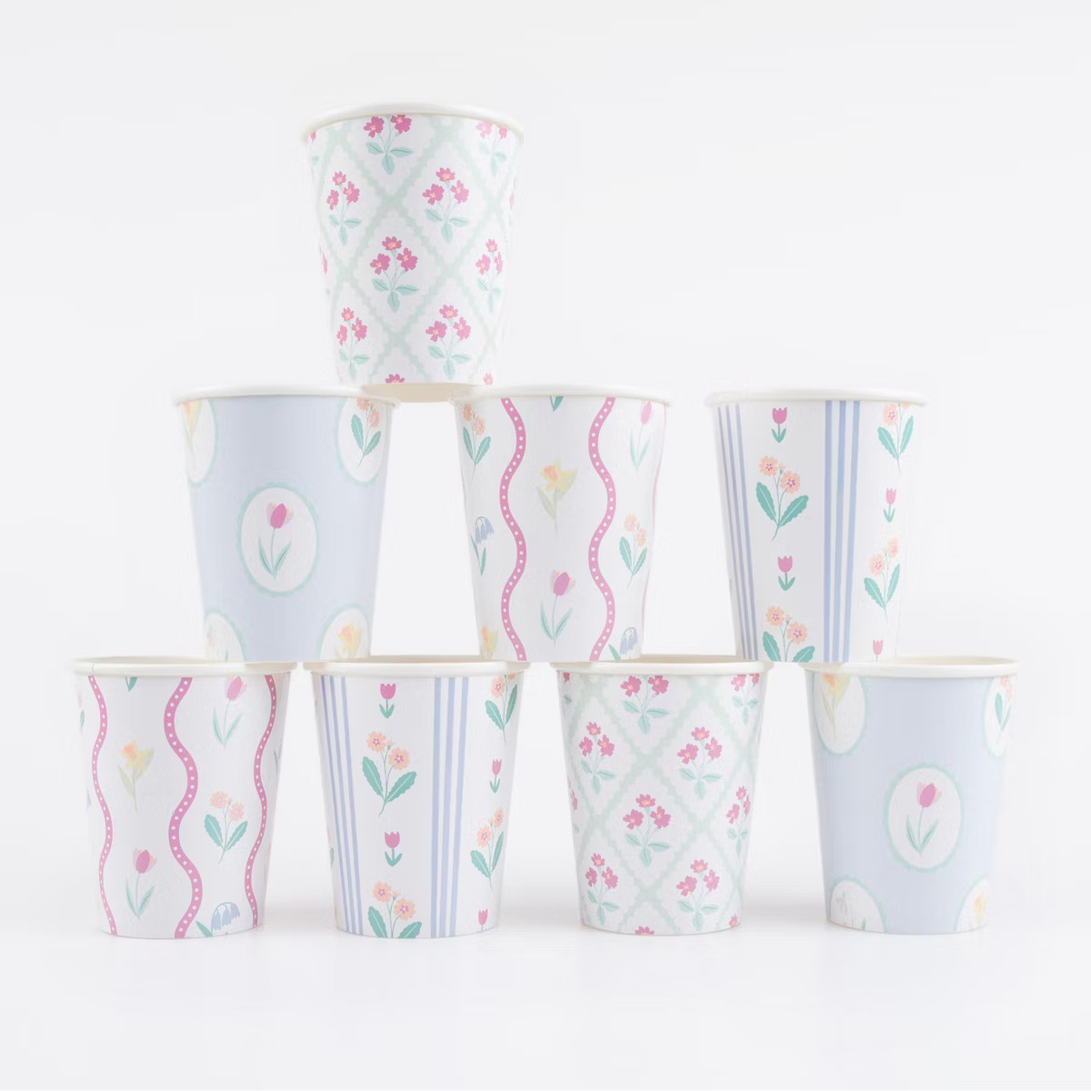 Meri Meri Bloomsbury Floral Pattern Cups (Pack of 8) | Target