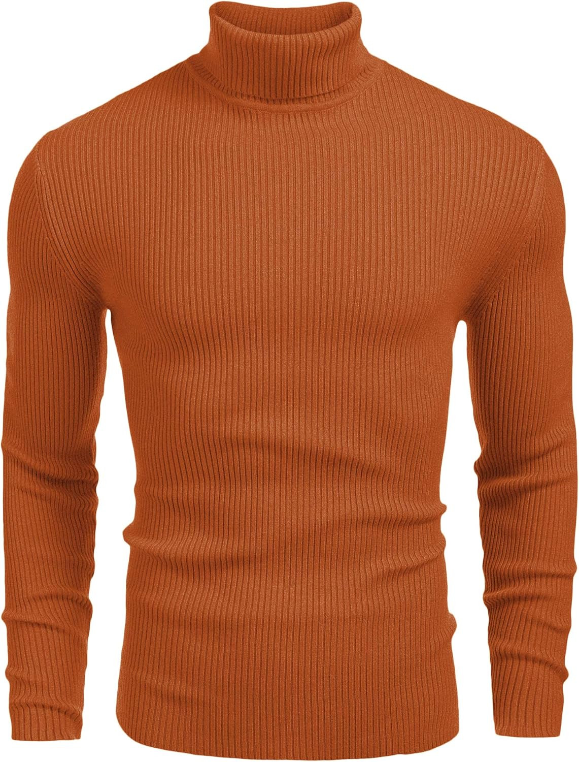 COOFANDY Mens Ribbed Slim Fit Knitted Pullover Turtleneck Sweater | Amazon (US)