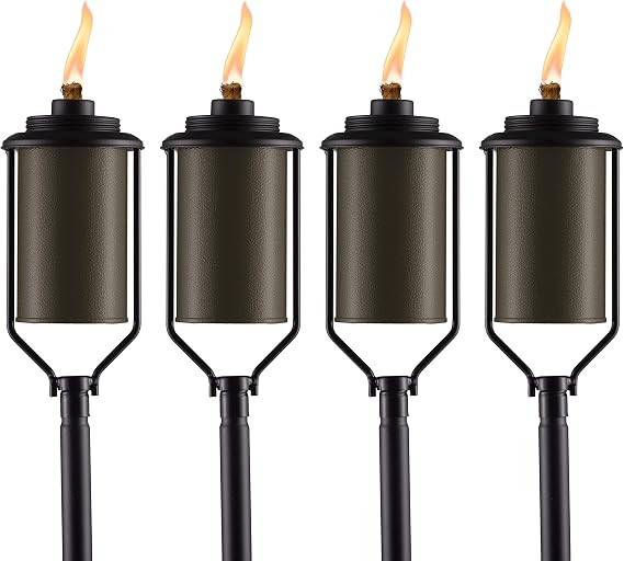 TIKI Easy Install 4-Pack Simply Metal Torches – Bronze Decorative Outdoor Lighting for Patio, L... | Amazon (US)