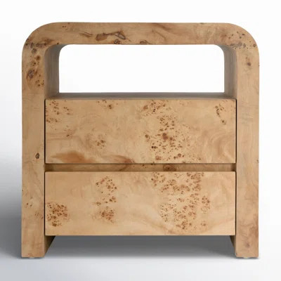 Cora Burl Wood 2-Drawer Nightstand | Wayfair North America
