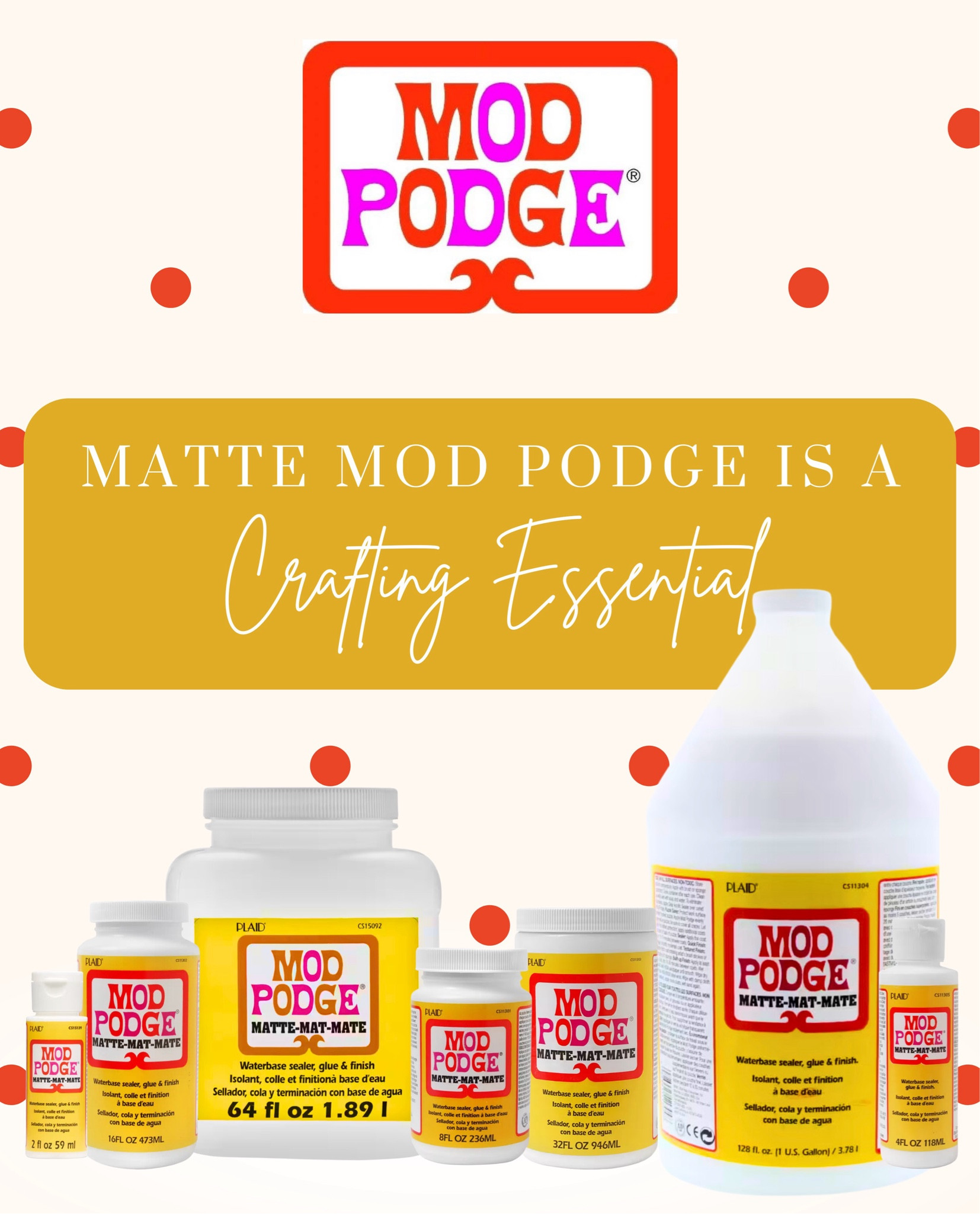 There are just some things that every crafter needs in their arsenal and matte Mod Podge is one of them! 

I use this stuff ALL the time and there is nothing else like it on the market!



#LTKGiftGuide #LTKFindsUnder100 #LTKFindsUnder50