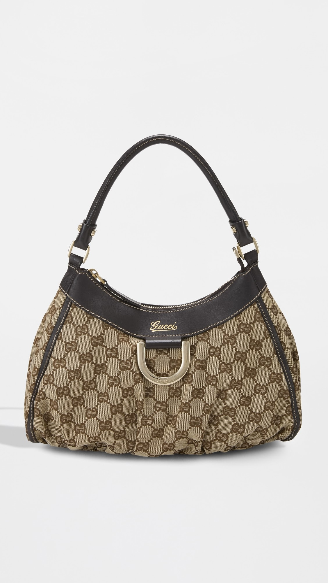 Gucci Brown Canvas D Ring Abbey Shoulder | Shopbop