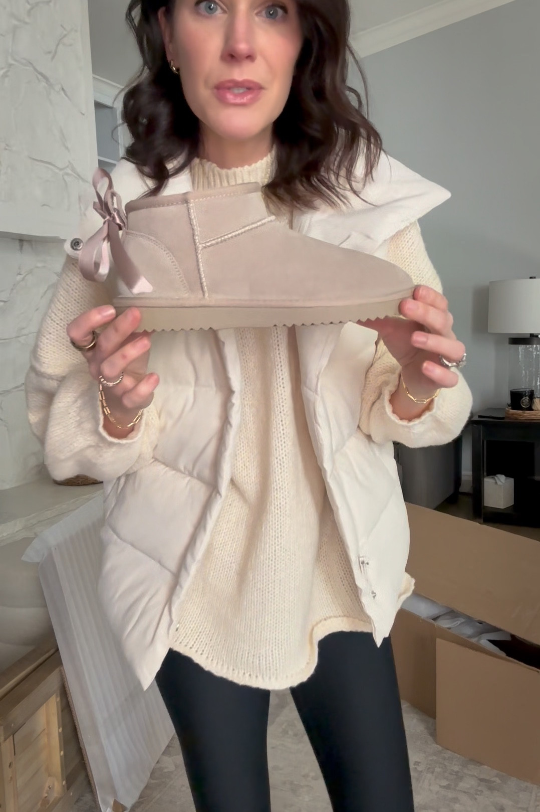 I sized down half a size in the boots // tunic is a size small (I am 5’9” and it covers my booty) // vest is a size small // leggings are a medium // sock come in a 3 pack and have other colors available 

#LTKSaleAlert #LTKWatchNow #LTKFindsUnder50