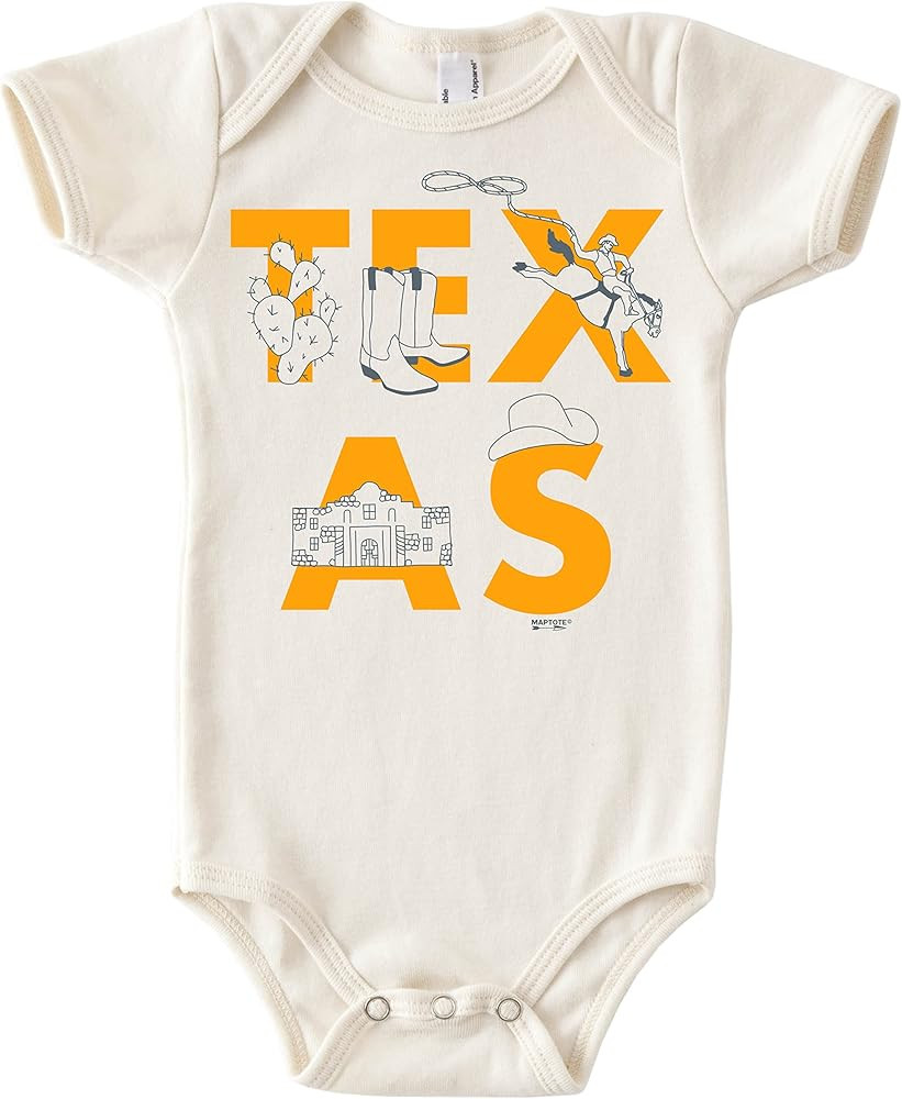 MAPTOTE Font One Piece-Unisex Baby Organic Cotton Short Sleeve Bodysuits-Various Sizes 3-18 Month... | Amazon (US)