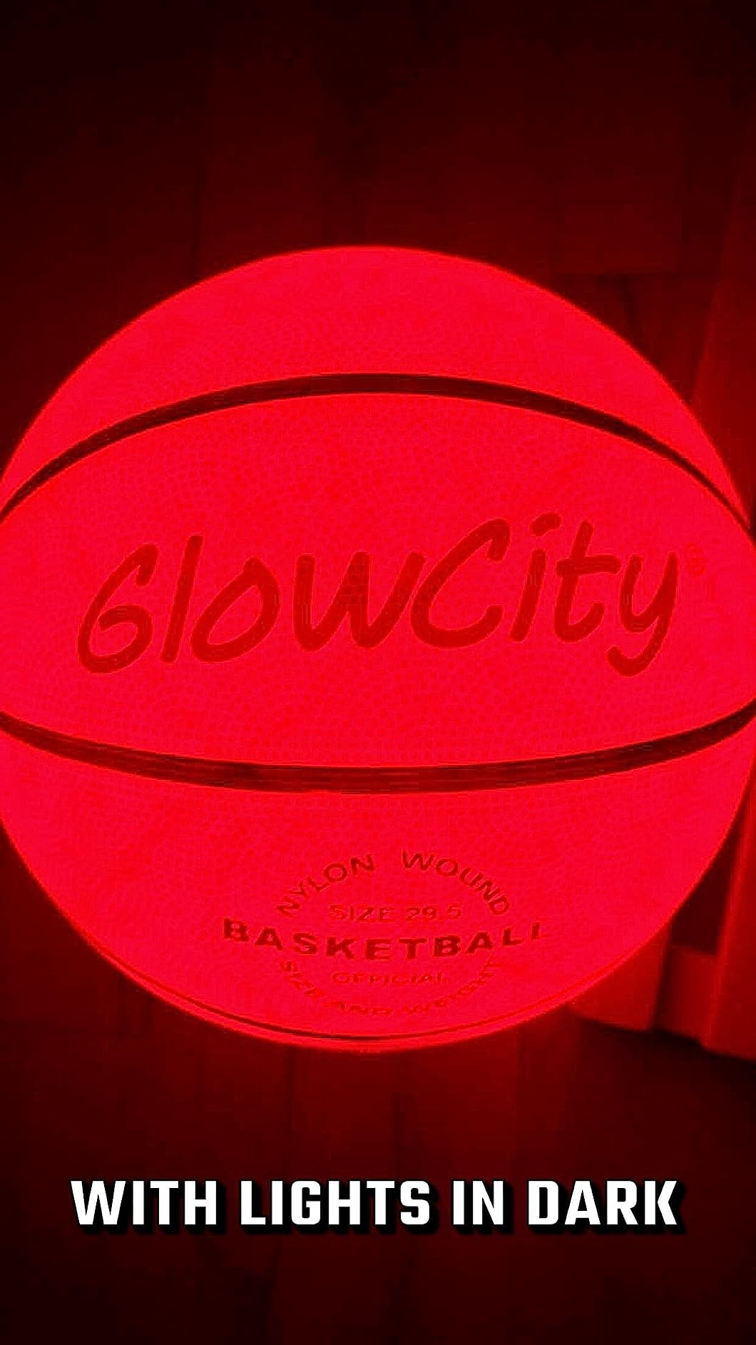 GlowCity Glow in The Dark Basketball - Sizes 5, 6, 7 Light Up Ball for Kids, Teens & Adults - Red... | Amazon (US)