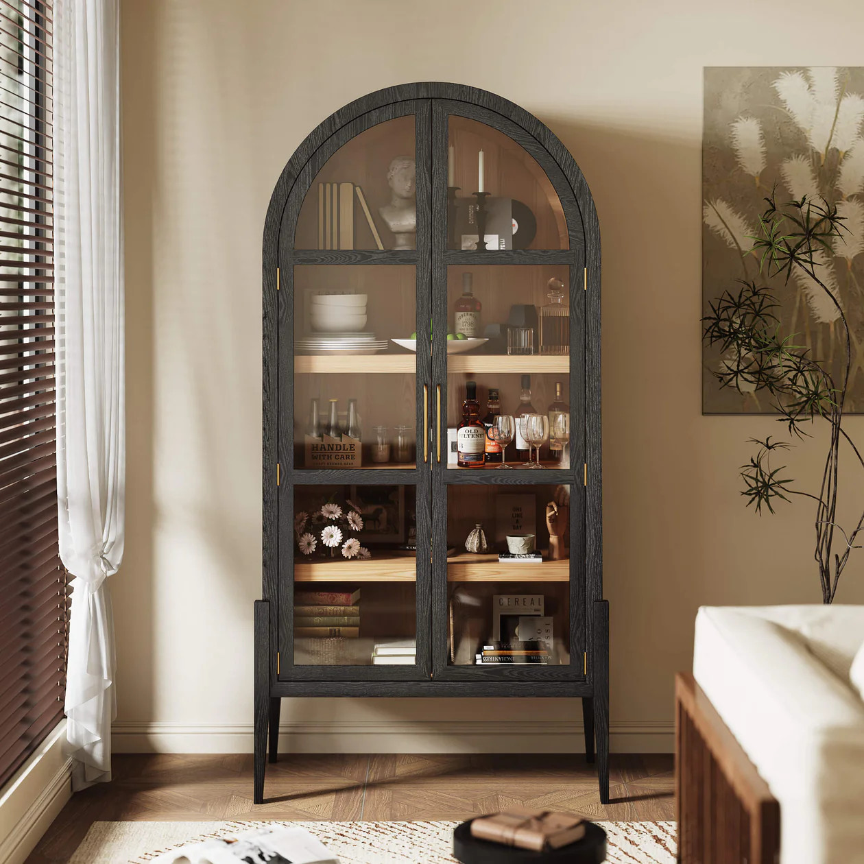83'' Kyle Arched Tall Cabinet Sideboard | Ash Veneer | Chita