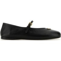 Prada Black Nappa Leather Ballerinas | Balardi (US & Canada)