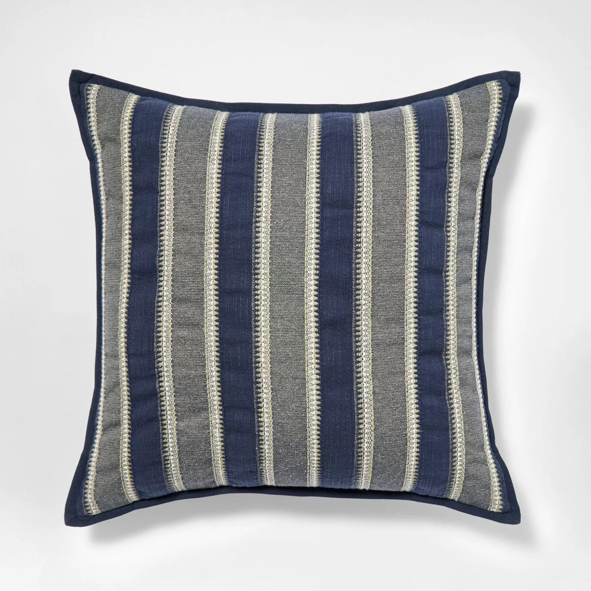 20"X20" Vertical Stripe Pillow Navy Green and Cream -Threshold™ designed with Studio McGee | Target