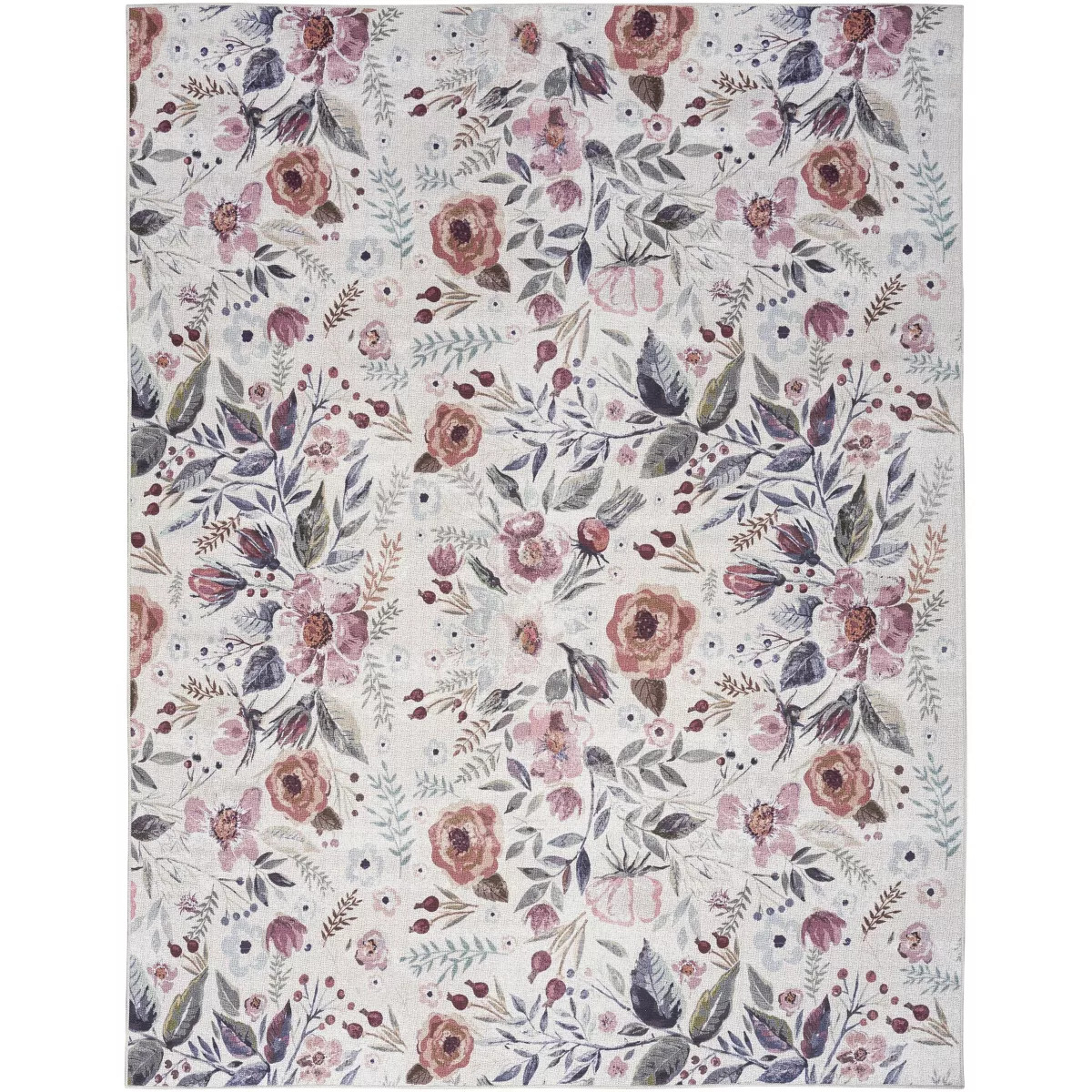 Nourison Washables Floral Indoor Non-Skid Area Rug | Target
