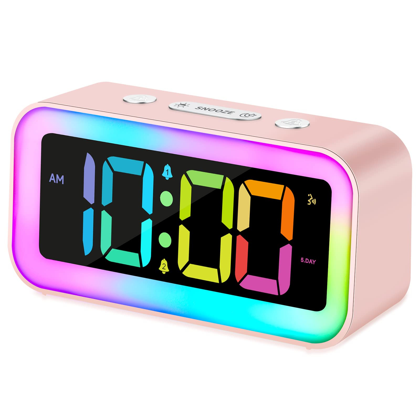 Cadmos Cute Pink Loud Alarm Clock with RGB Night Light - Perfect for Girls Room Decor and Kawaii ... | Amazon (US)