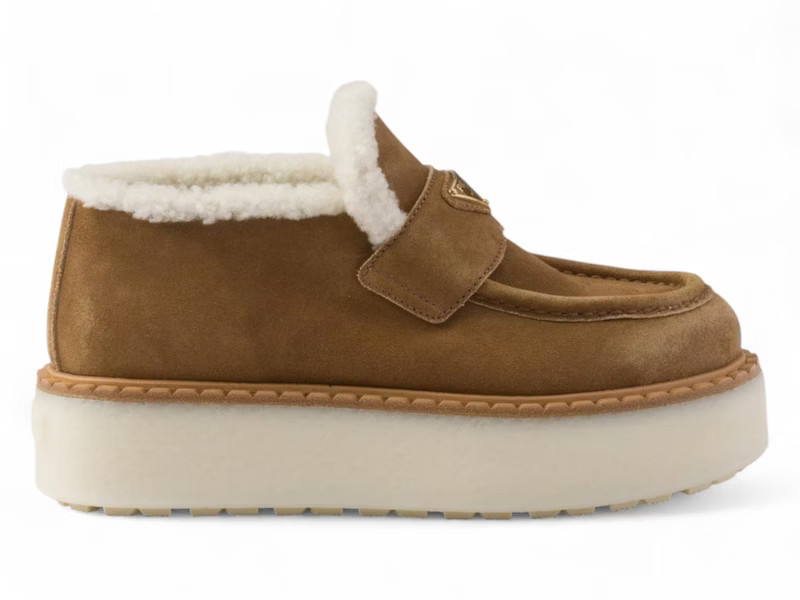 Prada Suede Platform Loafers (Women's) Sneakers in Cinnamon | StockX