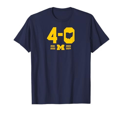 BreakingT 4-0 in The Game Michigan Football T-Shirt - Blue, Unisex-Adults, Short Sleeve, T-Shirt, Football | Amazon (US)