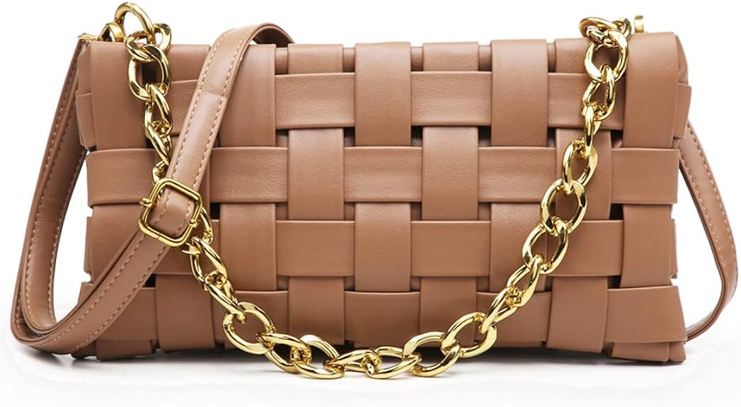 YP Women Woven Crossbody Evening Small Handbag Braided Shoulder Bag Weave Purse with Chain Messen... | Amazon (US)