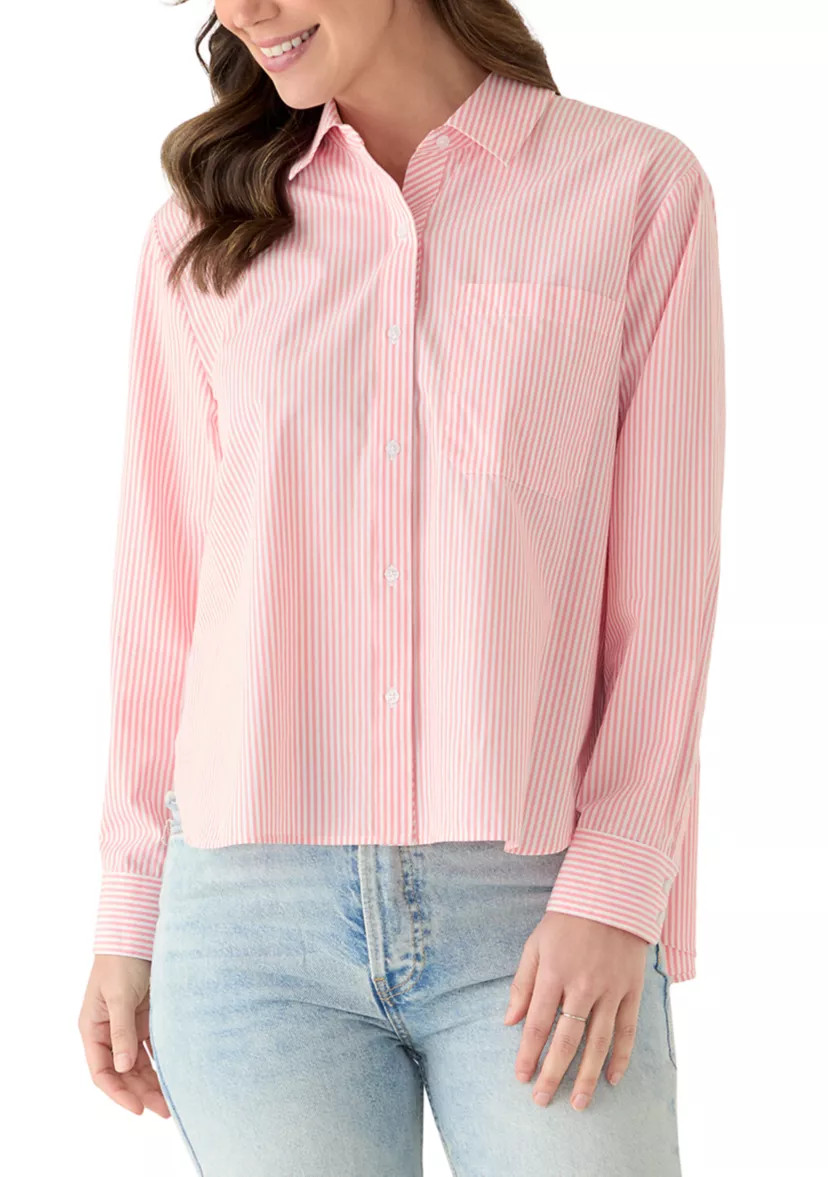 Women's Long Sleeve Poplin Button Up Shirt | Belk