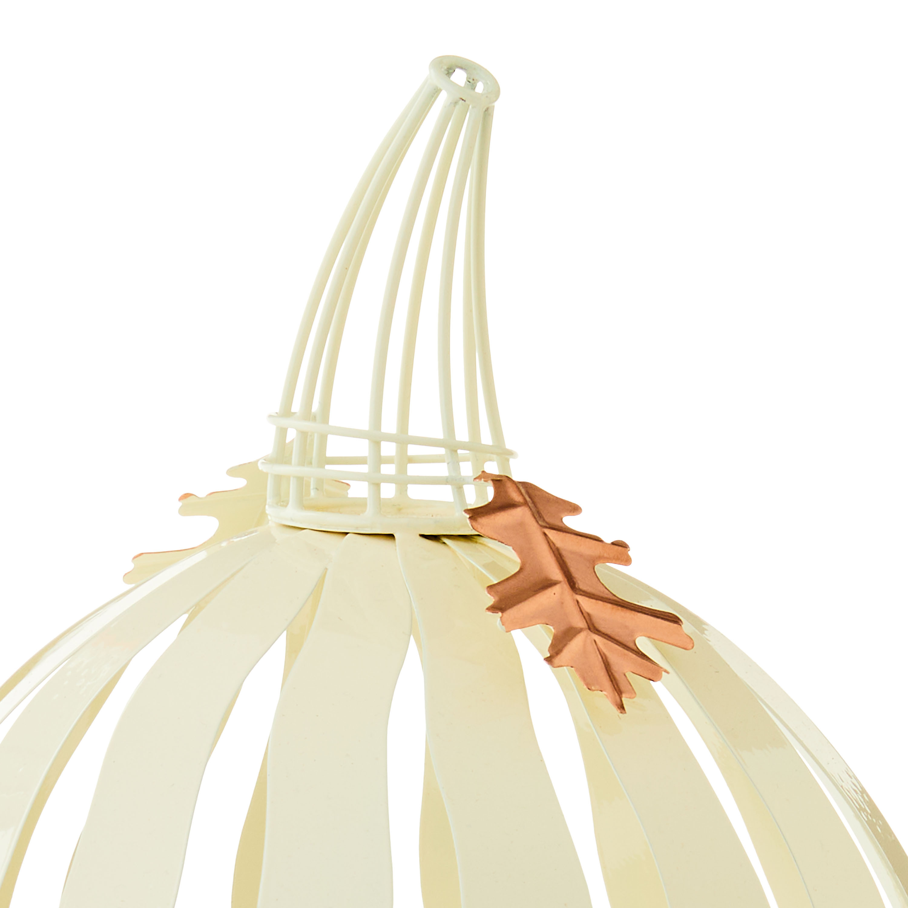 Harvest Cream Metal Pumpkin Decoration, 14.5", by Way To Celebrate - Walmart.com | Walmart (US)