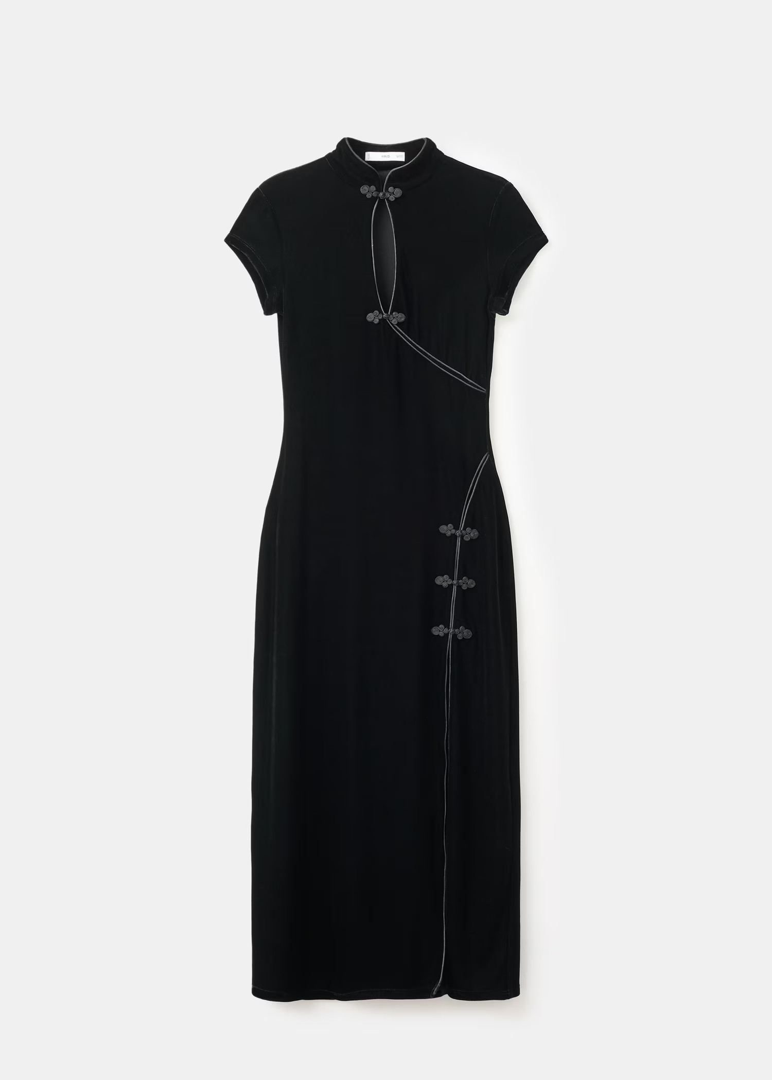 Velvet dress with toggle fastenings and slit | MANGO (UK)
